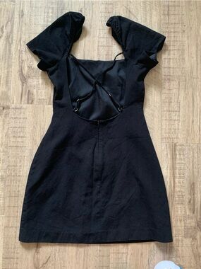 Zara Black Low-back Mini Dress